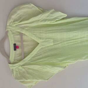 Vince Camuto Light Green V-Neck Blouse